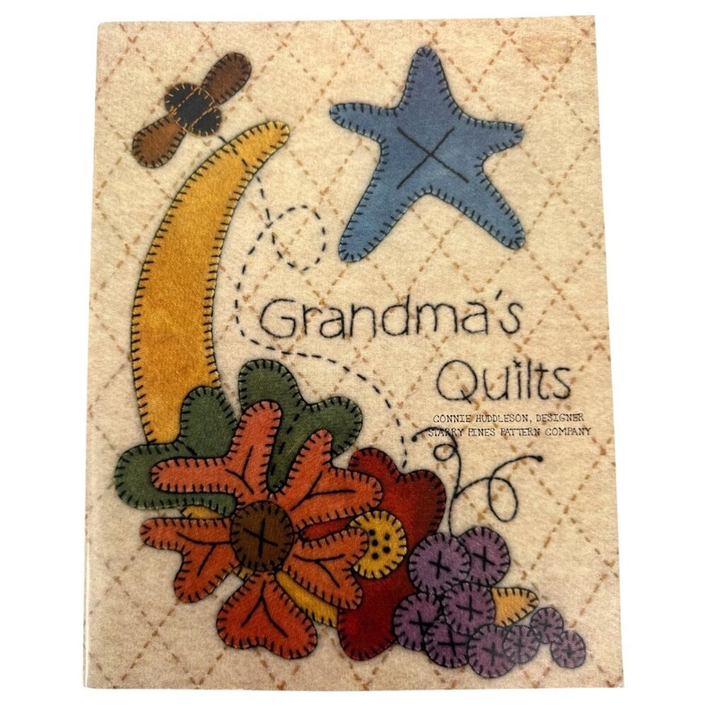 Grandmas Quilts Pattern Book Connie Huddleson Starry Pines Appliqué 2004 Vintage